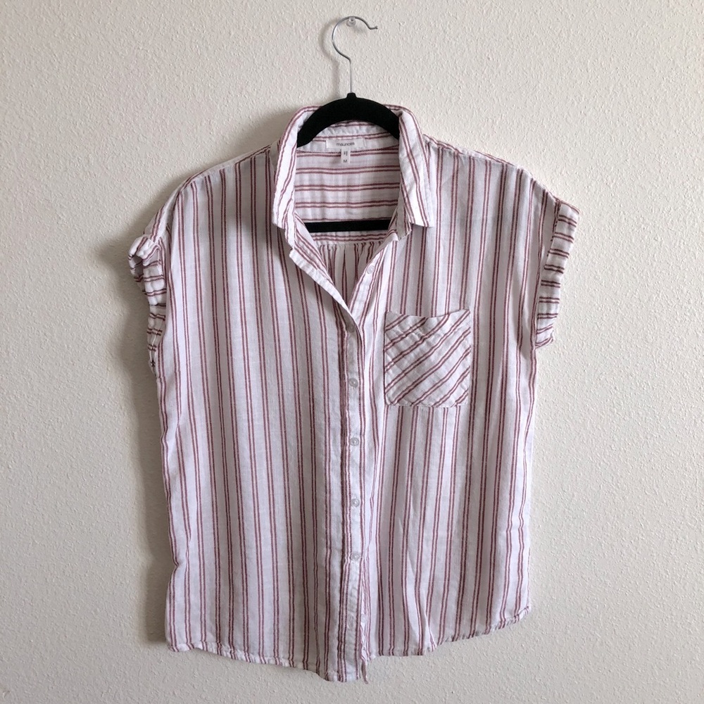 Maurices striped short sleeve button up